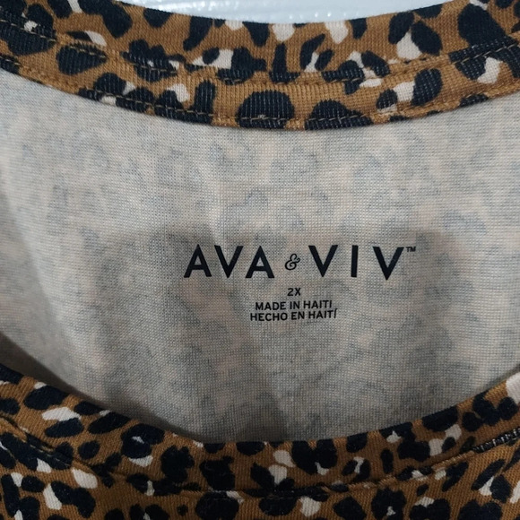 NWT Ava & Viv Leopard Print Scoop Neck Tank Top in Size 2X - Picture 2 of 6
